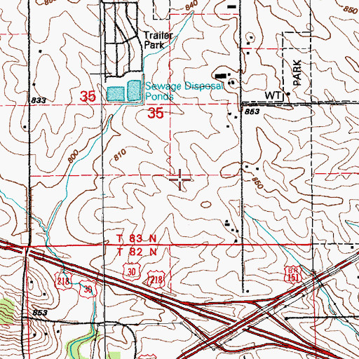 Topographic Map of Grand View Village, IA