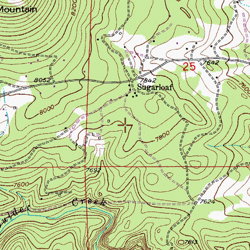 Topographic Map of Sugarloaf, CO