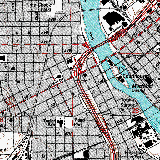 Topographic Map of Linn County Sheriff's Office, IA