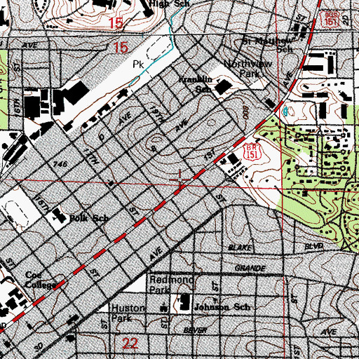 Topographic Map of Manor Care Health Services Center, IA