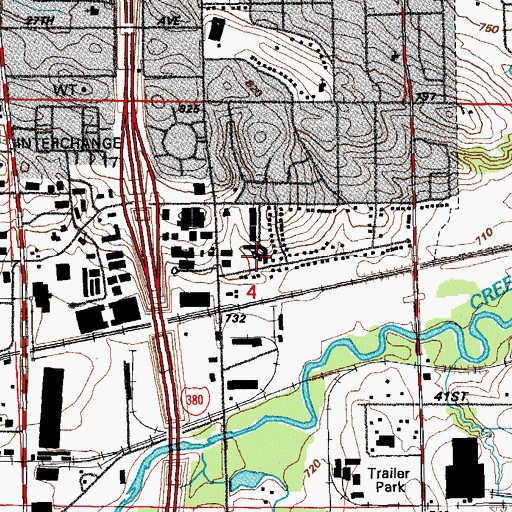 Topographic Map of Silver Pines Assisted Living Center, IA