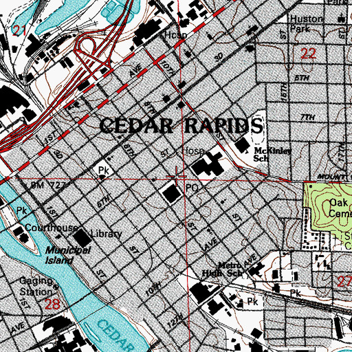 Topographic Map of Mercy Care Physicians Center, IA