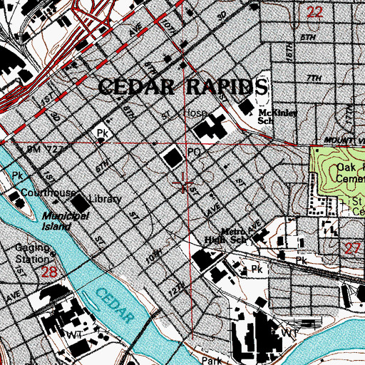 Topographic Map of Family Practice Center, IA