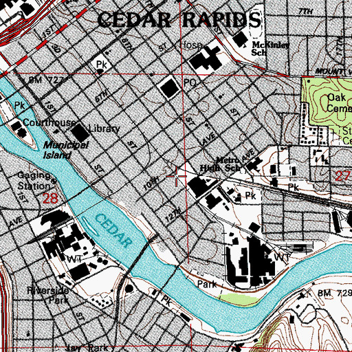 Topographic Map of Cedar Rapids Dermatology Center, IA
