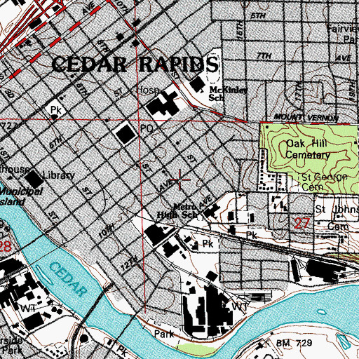 Topographic Map of Hallmar Residential Care Center, IA