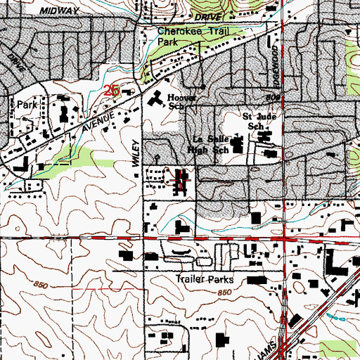 Topographic Map of Heritage Nursing and Rehabilitation Center, IA