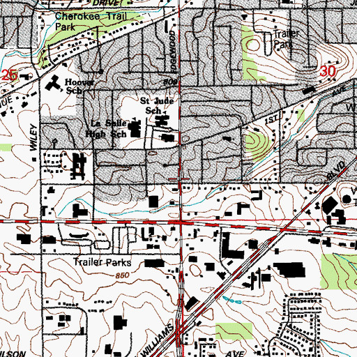 Topographic Map of Evergreen Estates II, IA