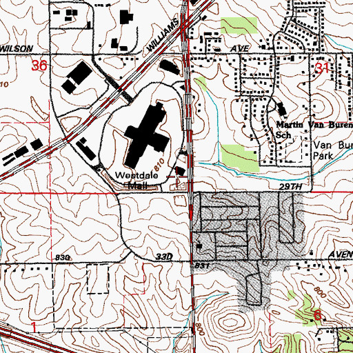 Topographic Map of Mercy Care Center South, IA