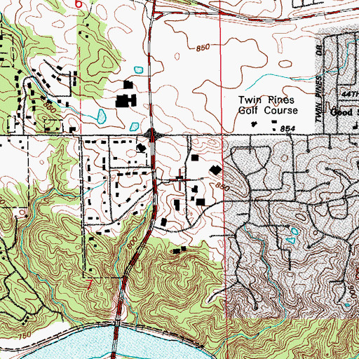 Topographic Map of River Ridge Family Practice Center, IA
