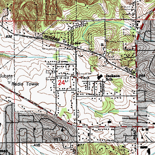 Topographic Map of Jackson Park, IA