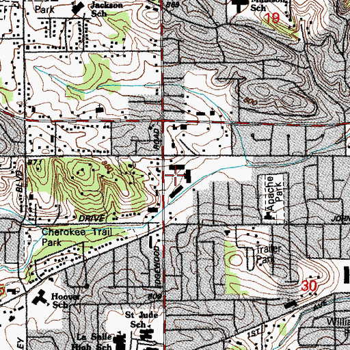 Topographic Map of Plaza West Shopping Center, IA