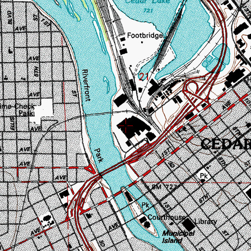 Topographic Map of Five Seasons Center, IA