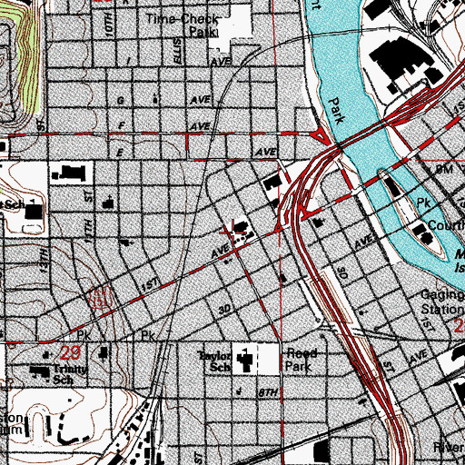 Topographic Map of Saint Patrick Middle School, IA