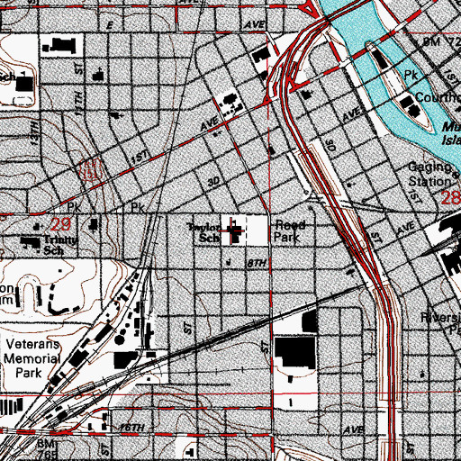 Topographic Map of Taylor Elementary School, IA