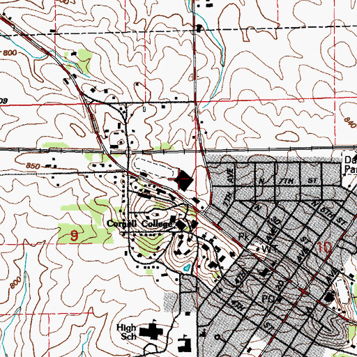 Topographic Map of Richard and Norma Small Life Sports Center, IA