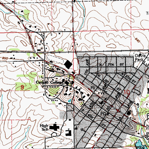 Topographic Map of International Center, IA