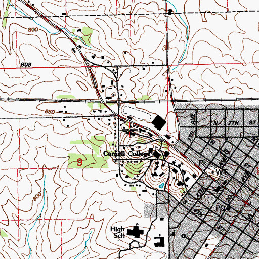 Topographic Map of Pauley Residence Hall, IA