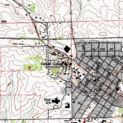 Topographic Map of Armstrong Hall of Fine Arts, IA