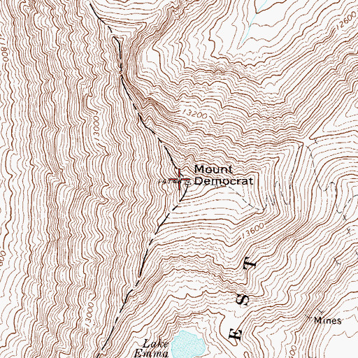 Topographic Map of Mount Democrat, CO