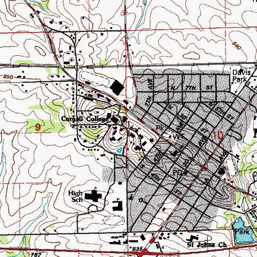 Topographic Map of King Chapel, IA