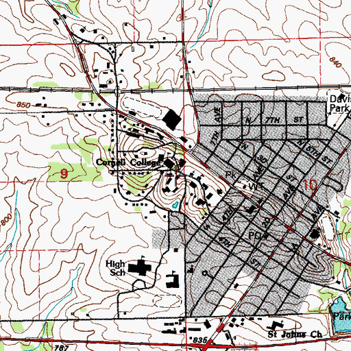 Topographic Map of Allee Chapel, IA