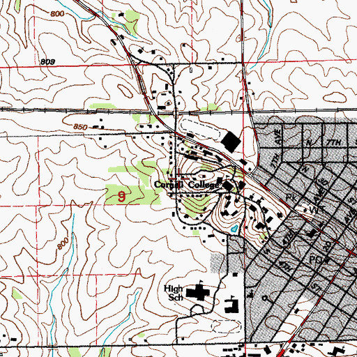 Topographic Map of Harlan House, IA