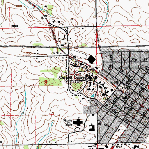 Topographic Map of Collin House, IA