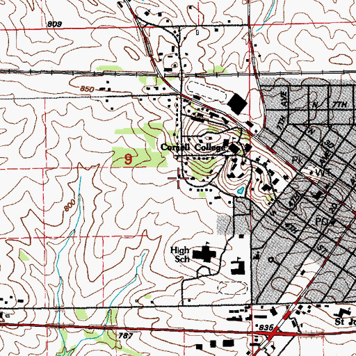 Topographic Map of Tenth Avenue Student Apartments, IA