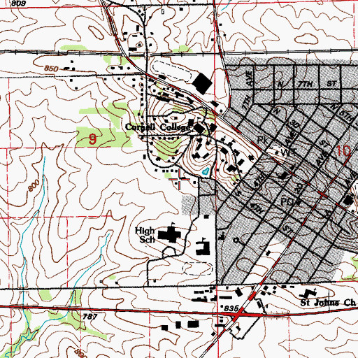 Topographic Map of Maintenance Building, IA