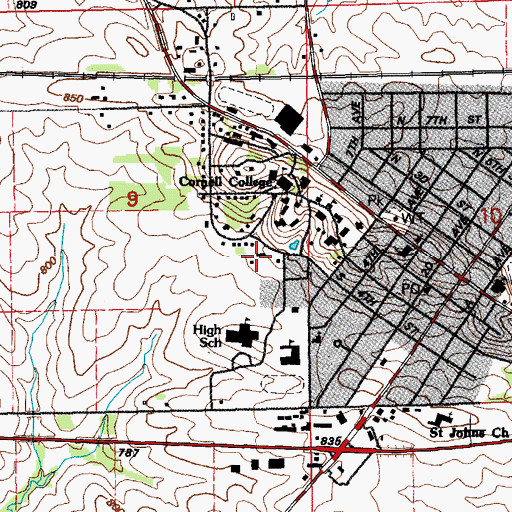 Topographic Map of Maintenance Building, IA