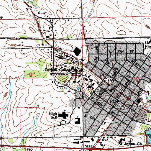 Topographic Map of Ebersole Center, IA