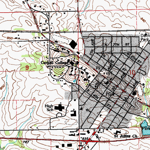 Topographic Map of Tarr Residence Hall, IA