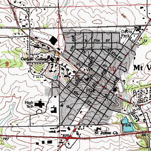 Topographic Map of Brackett Alumni Guest House, IA