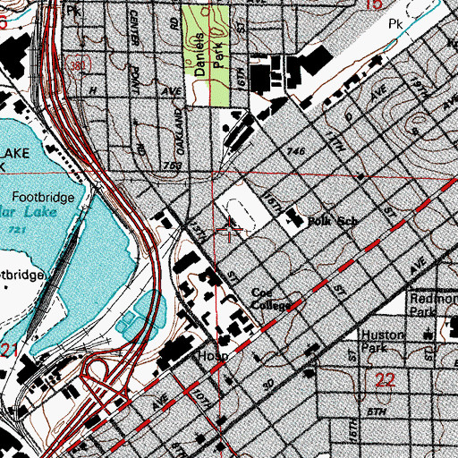 Topographic Map of Clark Racquet Center, IA