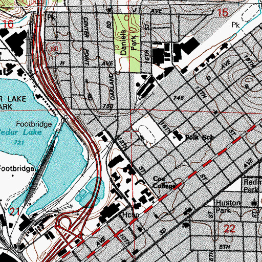 Topographic Map of Clark Field, IA
