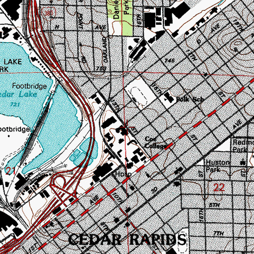 Topographic Map of Coe House, IA