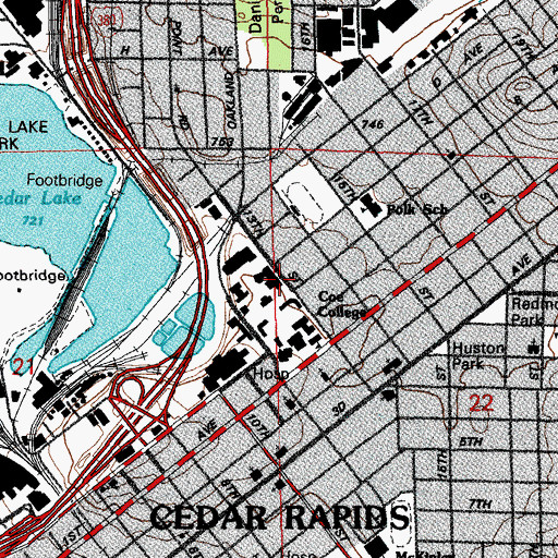 Topographic Map of International House, IA