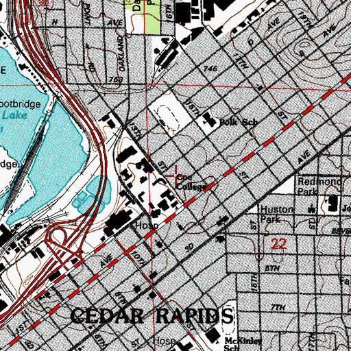 Topographic Map of Clark Alumni House, IA