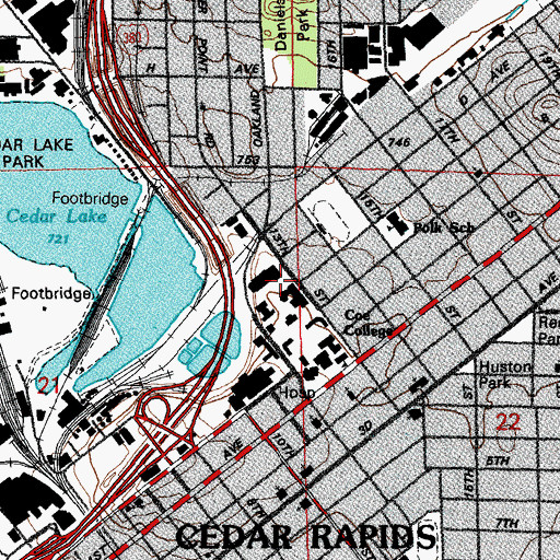 Topographic Map of Natatorium, IA