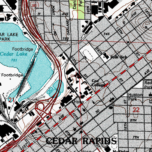 Topographic Map of Admissions Office, IA