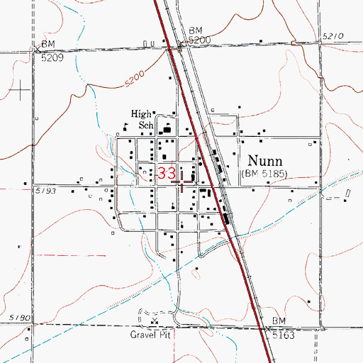 Topographic Map of Nunn, CO
