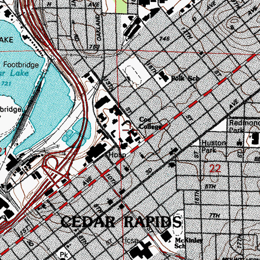 Topographic Map of Cherry Auditorium, IA