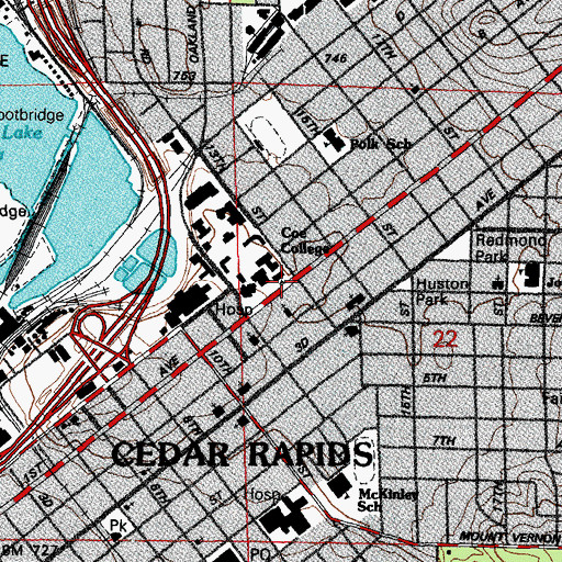 Topographic Map of Stuart Hall, IA