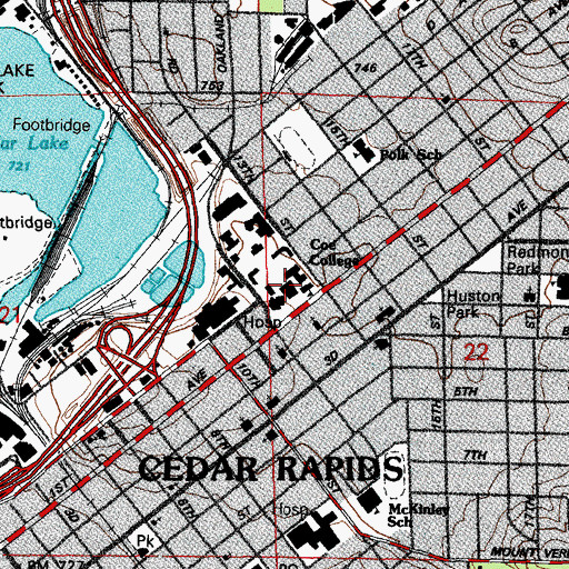 Topographic Map of Marquis Hall, IA