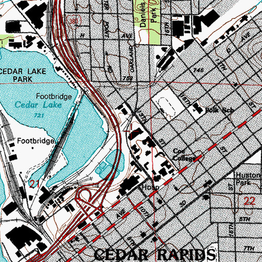Topographic Map of Moray L Eby Fieldhouse, IA