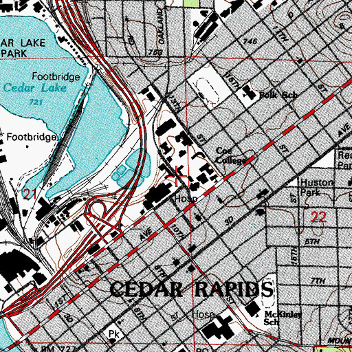 Topographic Map of Greene Hall, IA