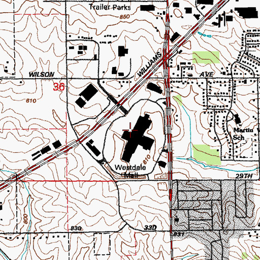 Topographic Map of Westdale Mall, IA