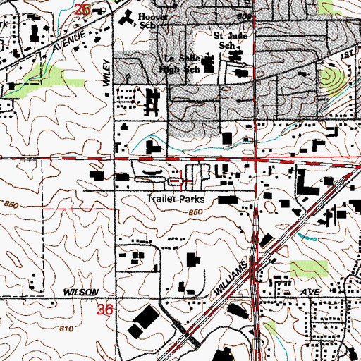 Topographic Map of West Park Mobile Home Village, IA