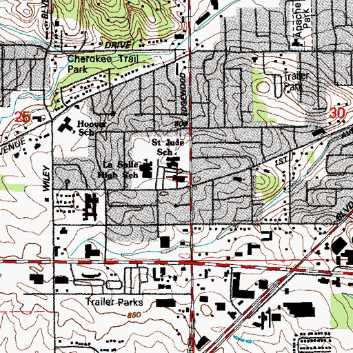 Topographic Map of Saint Judes Church, IA
