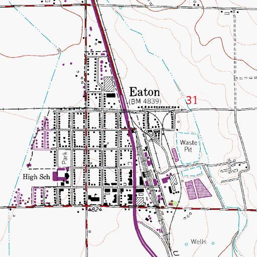 Topographic Map of Eaton, CO